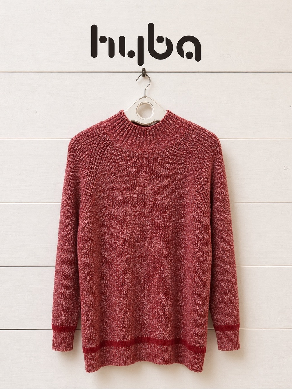 HYBA – Red Knit Tunic Sweater (Size L)